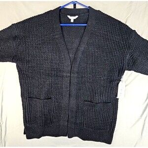 Time and Tru Women’s Knit Open Front Cardigan Sweater Black XXXL size 22 NWT